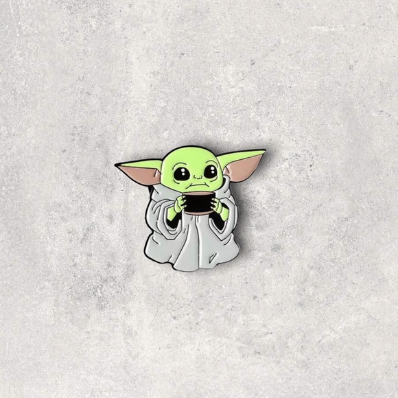 Jewelry - NEW Baby Yoda Grogu Coffee Enamel Pin Brooch